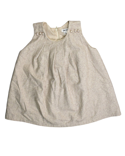 A Beige Sleeveless Dresses from DKNY in size 4T for girl. (Front View)