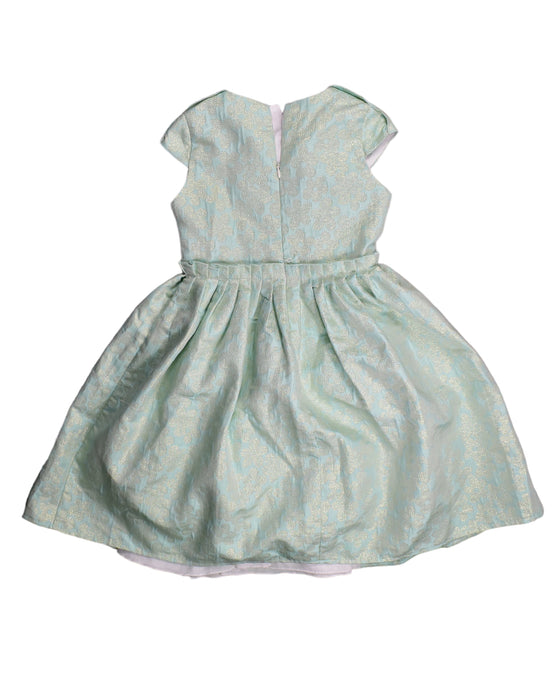 A Green Sleeveless Dresses from Bloom in size 6T for girl. (Back View)