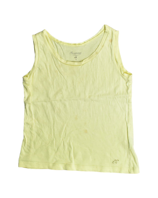 A Yellow Sleeveless Tops from Bonpoint in size 3T for girl. (Front View)