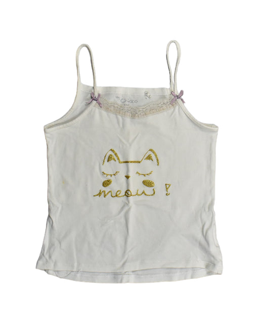 A White Sleeveless Tops from Chicco in size 6T for girl. (Front View)