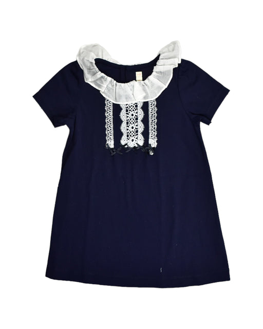 A Blue Short Sleeve Dresses from Momonittu in size 4T for girl. (Front View)