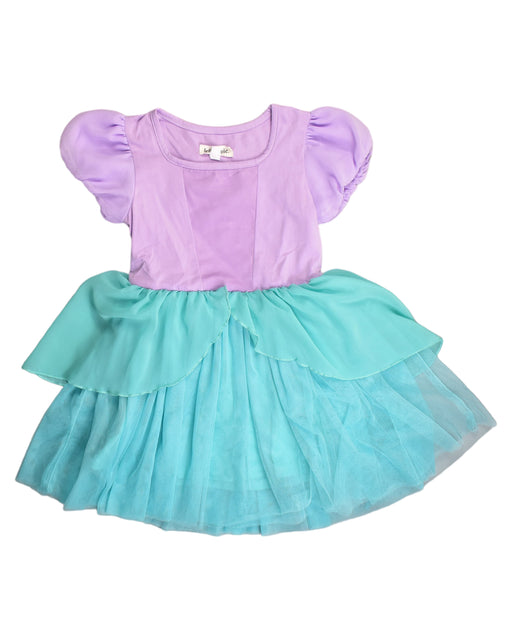 A Purple Short Sleeve Dresses from Retykle in size 4T for girl. (Front View)