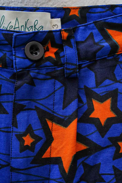 Zaci Chino Bermuda Shorts - Blue/Orange Stars
