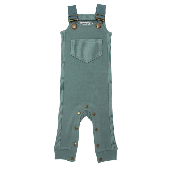 Footless Ribbed Overall in Jade