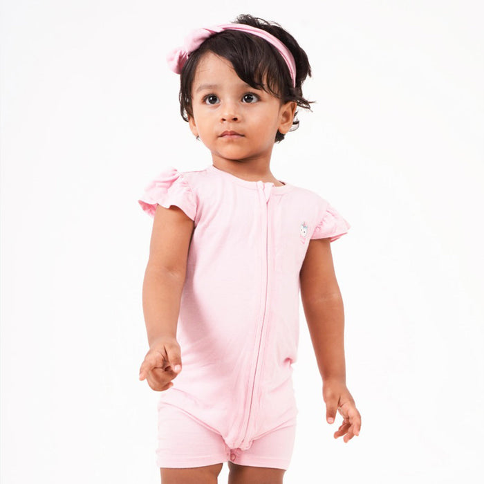 Butterchoc & Signature Pink & Cocolove Half Sleeves Zipper Rompers